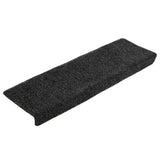 Tappetini per scale autoadesivi 10 pz 65x21x4 cm neri bordo rettangolare