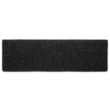 Tappetini per scale autoadesivi 10 pz 65x21x4 cm neri bordo rettangolare