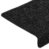 Tappetini per scale autoadesivi 10 pz 65x21x4 cm neri bordo rettangolare