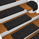 Tappetini per scale autoadesivi 10 pz 65x21x4 cm neri bordo rettangolare
