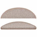 Tappetini per scale 10 pz 56x17x3 cm Marrone chiaro Semicircolari