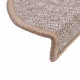 Tappetini per scale 10 pz 56x17x3 cm Marrone chiaro Semicircolari
