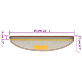 Tappetini per scale 10 pz 56x17x3 cm Marrone chiaro Semicircolari