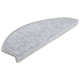 Tappetini per scale 10 pz 65x24x4 cm Grigio chiaro Semicircolari Grandi