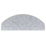 Tappetini per scale 10 pz 65x24x4 cm Grigio chiaro Semicircolari Grandi