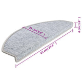 Tappetini per scale 10 pz 65x24x4 cm Grigio chiaro Semicircolari Grandi