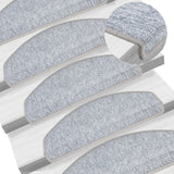 Tappetini per scale 10 pz 65x24x4 cm Grigio chiaro Semicircolari Grandi