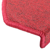 Tappetini per scale 10 pz 65x24x4 cm Rossi Semicircolari Grandi