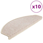 Tappetini per scale 10 pz 65x24x4 cm tortora semicircolari grandi
