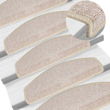 Tappetini per scale 10 pz 65x24x4 cm tortora semicircolari grandi