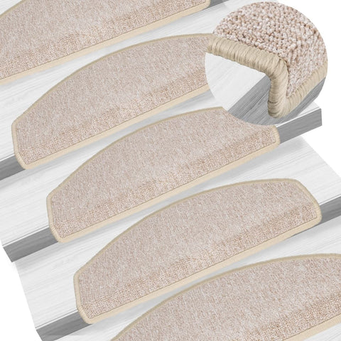 Tappetini per scale 10 pz 65x24x4 cm tortora semicircolari grandi