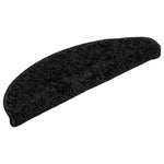 Tappetini per scale 10 pz 56x17x3 cm Nero Semicircolari