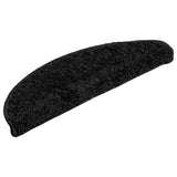 Tappetini per scale 10 pz 56x17x3 cm Nero Semicircolari
