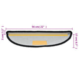 Tappetini per scale 10 pz 56x17x3 cm Nero Semicircolari