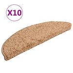 Tappetini per scale 10 pz 56x17x3 cm Beige Semicircolari