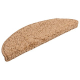 Tappetini per scale 10 pz 56x17x3 cm Beige Semicircolari