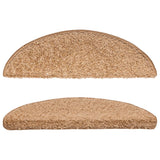 Tappetini per scale 10 pz 56x17x3 cm Beige Semicircolari