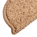 Tappetini per scale 10 pz 56x17x3 cm Beige Semicircolari