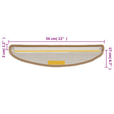Tappetini per scale 10 pz 56x17x3 cm Beige Semicircolari
