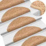Tappetini per scale 10 pz 56x17x3 cm Beige Semicircolari