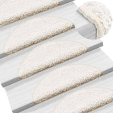 Tappetini per scale 10 pz 56x17x3 cm Bianco Semicircolari