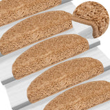 Tappetini per scale 10 pz 65x21x4 cm Beige Semicircolari Grandi