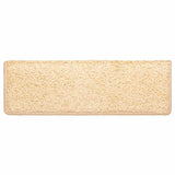 Tappetini per scale 10 pz 65x21x4 cm Crema Bordo rettangolare