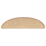 Tappetini per scale 15 pz 56x17x3 cm Marrone chiaro Semicircolari