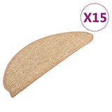 Tappetini Autoadesivi per Scale 15 pz Marrone Chiaro 65x21x4 cm