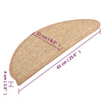 Tappetini Autoadesivi per Scale 15 pz Marrone Chiaro 65x21x4 cm