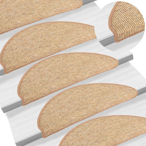 Tappetini Autoadesivi per Scale 15 pz Marrone Chiaro 65x21x4 cm