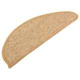 Tappetini per scale 15 pz 65x21x4 cm Sisal Semicircolari Grandi