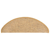 Tappetini per scale 15 pz 65x21x4 cm Sisal Semicircolari Grandi