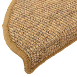 Tappetini per scale 15 pz 65x21x4 cm Sisal Semicircolari Grandi
