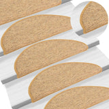 Tappetini per scale 15 pz 65x21x4 cm Sisal Semicircolari Grandi