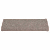 Tappetini per scale 15 pz 65x21x4 cm Beige scuro con bordo rettangolare