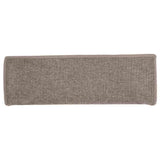 Tappetini per scale 15 pz 65x21x4 cm Beige scuro con bordo rettangolare
