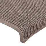 Tappetini per scale 15 pz 65x21x4 cm Beige scuro con bordo rettangolare
