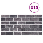 Pannelli Murali 3D con Mattoni Nero e Grigio 10 pz EPS