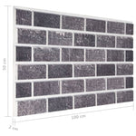 Pannelli Murali 3D con Mattoni Nero e Grigio 10 pz EPS