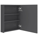 Armadietto Bagno con Specchio e LED Grigio Lucido 50x14x60 cm