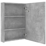 Armadietto Bagno con Specchio e LED Grigio Cemento 50x13x70 cm