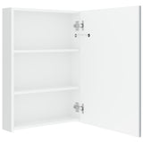 Armadietto Bagno con Specchio e LED Bianco Lucido 50x13x70 cm