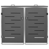 Copri Bidoni Pattumiera Doppia 138x77,5x112,5 cm Acciaio Inox