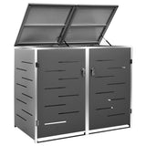 Copri Bidoni Pattumiera Doppia 138x77,5x112,5 cm Acciaio Inox