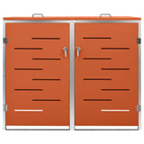 Copri Bidoni Pattumiera Doppia 138x77,5x112,5 cm Acciaio Inox