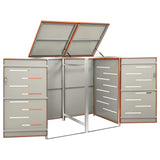 Copribidone per Spazzatura Singolo 69x77,5x112,5cm Acciaio Inox