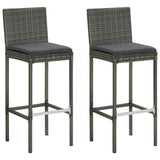 Set Bar da Giardino 3 pz con Cuscini Grigio