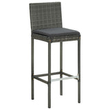 Set Bar da Giardino 3 pz con Cuscini Grigio