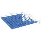 Piastrella Mosaic 11 pcs Blu 50 x 50 cm Vetro